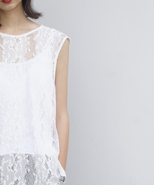 KAIKO タンクトップ ノースリーブ SLEEVELESS TOP PYTHONLACE