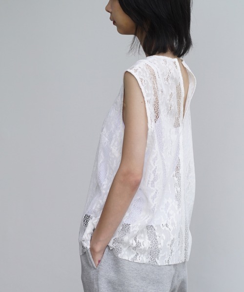 KAIKO タンクトップ ノースリーブ SLEEVELESS TOP PYTHONLACE