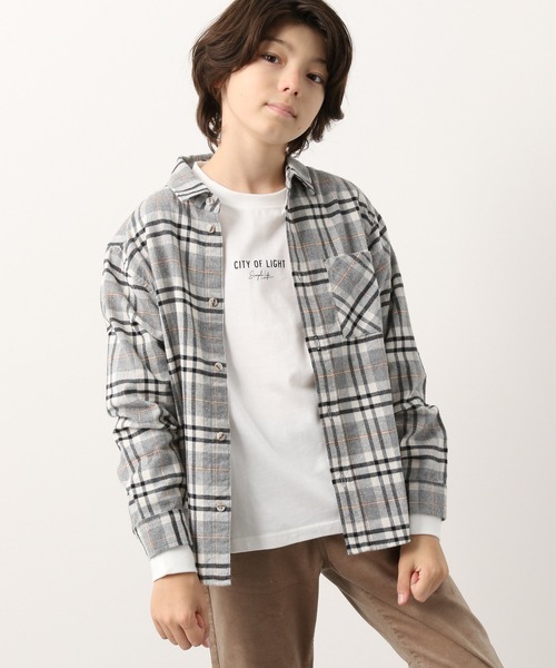 シャツ ブラウス ジュニア ソフトタッチネルチェックシャツ Zozotown 通販 Paypayモール