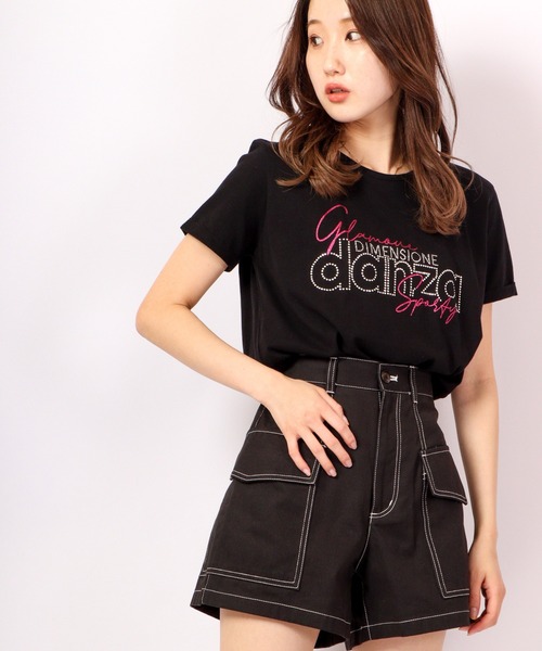 DIMENSIONE danza tシャツ ロゴストーンTシャツ レディース