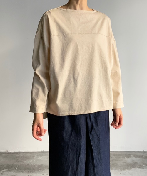 tシャツ ventblanc:コットンリネン天竺ボートネックTEE レディース