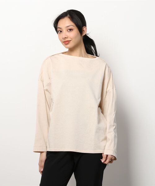 tシャツ ventblanc:コットンリネン天竺ボートネックTEE レディース vent blanc tシャツ ventblanc:コットンリネン天竺ボートネック