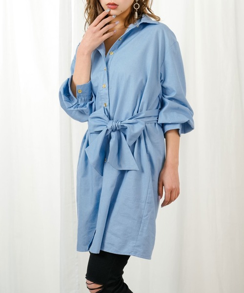 Diable baiser ワンピース 2WAYオフショルシャツワンピース「M