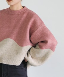 サカイ　ボリュームスリーブ　ニット　セーター　ボーダー　レディース　日本製　2 中古・古着通販】sacai (サカイ) ボリュームボーダーニット/Oversized