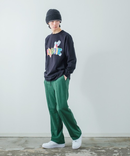 strips, st フレアスラックス SERACE】Wide drape pin tuck flare slacks / ワイドドレープ