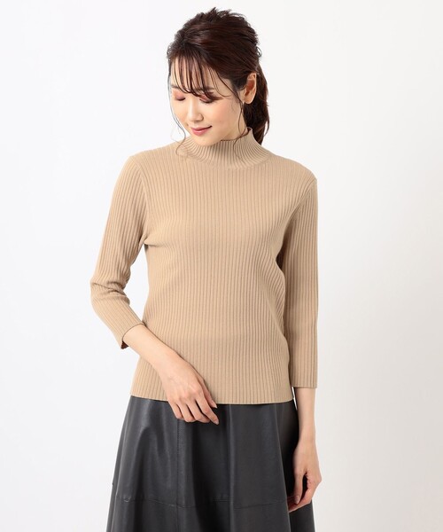 ニット セーター 「洗える」スムースストレッチ パールディティールハイネックプルオーバー（KG39） レディース 組曲 ニット セーター 「洗える」スムースストレッチ パール