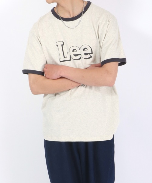 Lee tシャツ Lee（リー）ブランドロゴプリント 半袖リンガーT