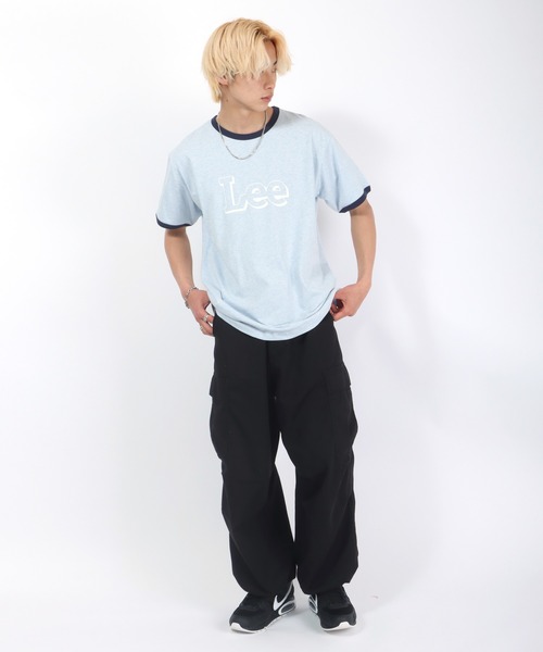 Lee tシャツ Lee（リー）ブランドロゴプリント 半袖リンガーT