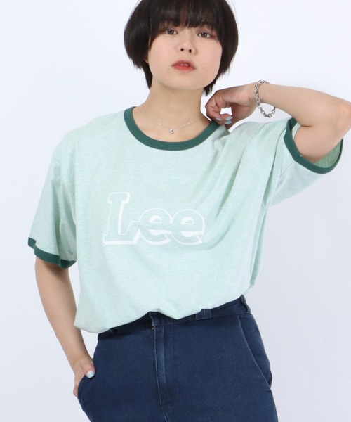 Lee tシャツ Lee（リー）ブランドロゴプリント 半袖リンガーT