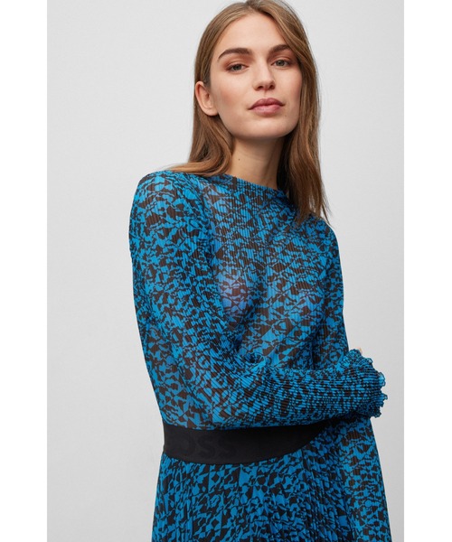 tシャツ スリムフィット プリント プリッセチュール トップス レディース