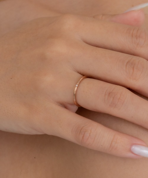 ebine 指輪 リング 1mm Zirconia Ring / 1石 金属アレルギー対応