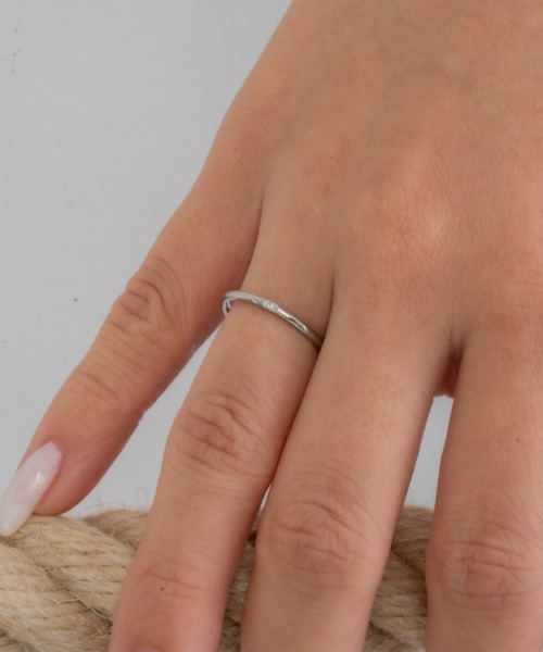 ebine 指輪 リング 1mm Zirconia Ring / 1石 金属アレルギー対応