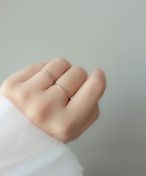 ebine 指輪 リング 1mm Zirconia Ring / 1石 金属アレルギー対応
