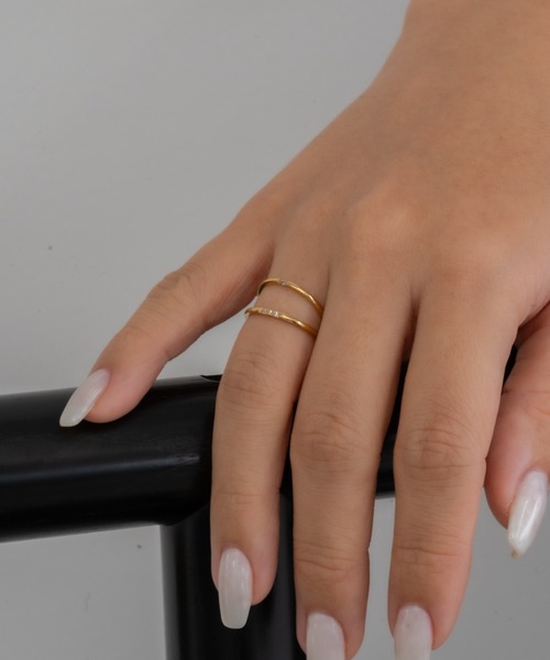 ebine 指輪 リング 1mm Zirconia Ring / 1石 金属アレルギー対応