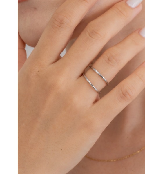 ebine 指輪 リング 1mm Zirconia Ring / 1石 金属アレルギー対応