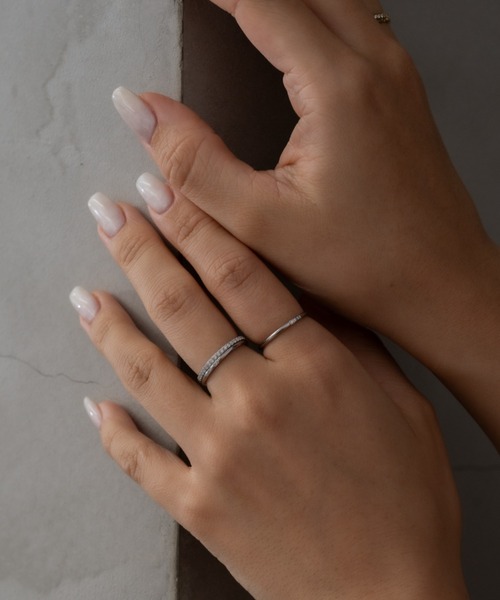 ebine 指輪 リング 1mm Zirconia Ring / 1石 金属アレルギー対応