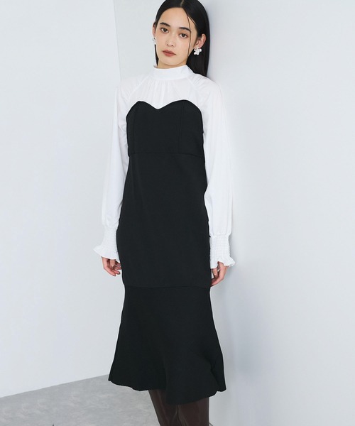 VIS ワンピース 「VIS DRESS」バックリボンドッキングマーメイド