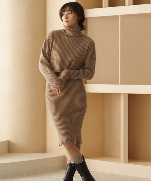 Mia ワンピース Mia ワンピース ソフトタッチリブセットアップワンピース