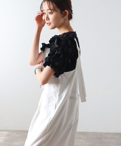 tシャツ 33℃ ラバーブラシプリントプルオーバー レディース LAGUA GEM | RONDOM SHIRRING ハーフスリーブトップス (シャツ