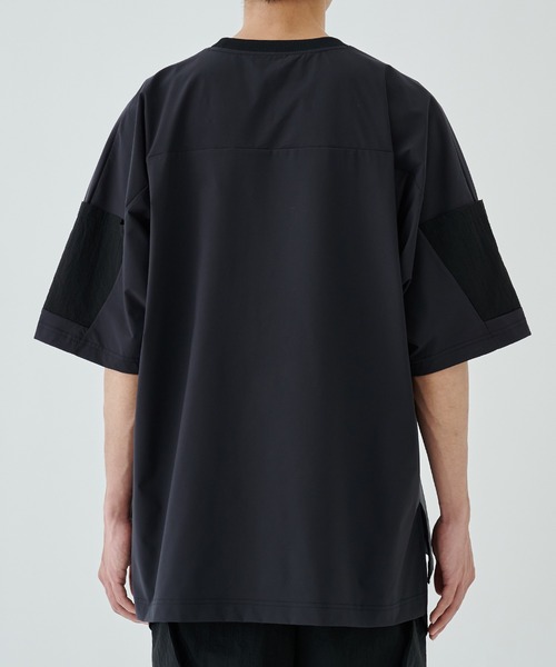 uvカット tシャツ STUDIOUS別注 BLK NYLON SHORT SLEEVE T-SHIRTS メンズの画像