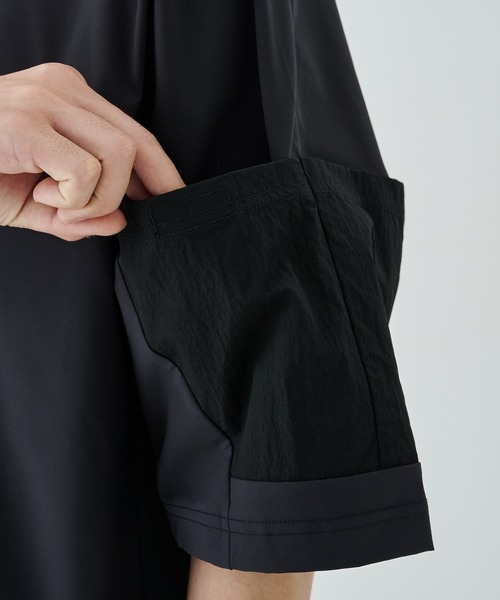 uvカット tシャツ STUDIOUS別注 BLK NYLON SHORT SLEEVE T-SHIRTS メンズの画像