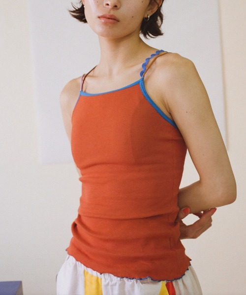 PAMM/後ろ姿の肌色のリブキャミソール/美品/カップ付き 後ろ姿の肌色のリブキャミソール（キャミソール）｜PAMM（パム