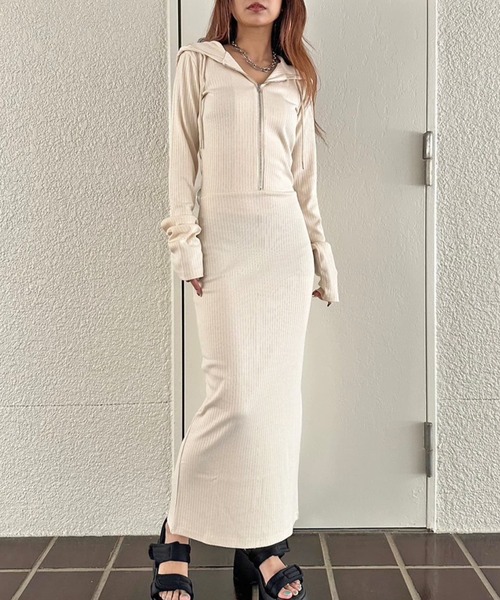 EGOIST 限定ワンピース付き EGOIST（エゴイスト） ワンピース フロントジップリブフーディ