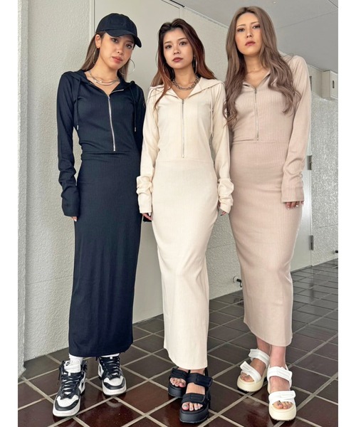 EGOIST（エゴイスト） ワンピース フロントジップリブフーディ