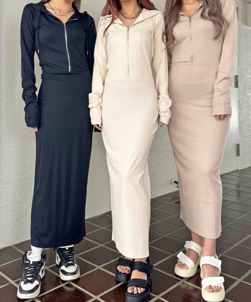 EGOIST（エゴイスト） ワンピース フロントジップリブフーディ