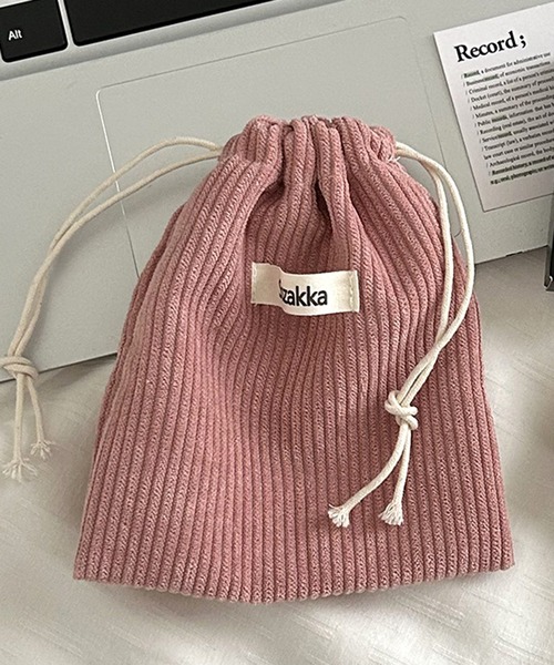 巾着＆ポーチ♡にゃんこ＆レディ 巾着ポーチ レディース ねこちゃん[品番：JOKW0012402]｜REAL