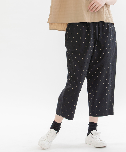 ✨新品タグ付✨ゆったり楽ちんなはき心地大人かわいい♡nop de nod パンツ ノップドゥノッド nop de nod Pommeコットンリネンパンツ