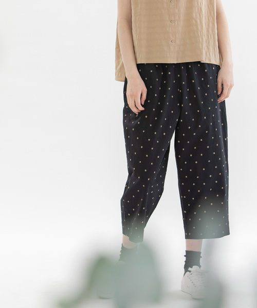 nop de nod パンツ Pomme リネンコットンPolkaパンツ レディース