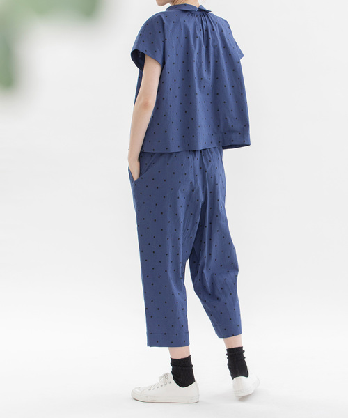 ✨新品タグ付✨ゆったり楽ちんなはき心地大人かわいい♡nop de nod パンツ ノップドゥノッド nop de nod Pommeコットンリネンパンツ