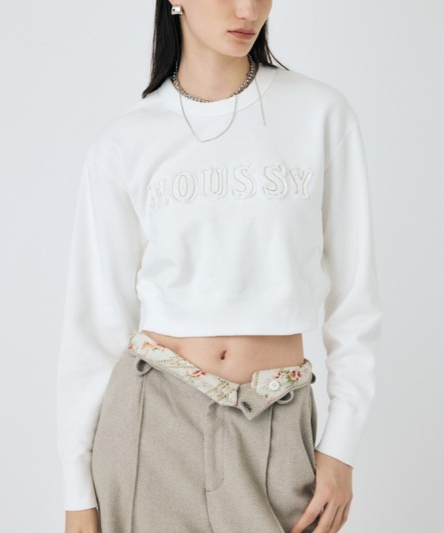 トレーナー スウェット PATCH DENIM MOUSSY プルオーバー レディース