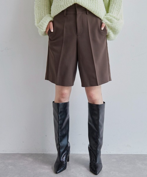 VIS（ビス） パンツ ダブルウエストバミューダハーフパンツ レディース