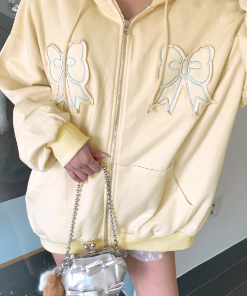 Riff パーカー リボンワッペンパーカー レディース : ZOZOTOWN