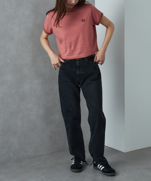 tシャツ 「FRED PERRY」CROPPED RINGER T-SHIRT G9163 レディース メンズ FRED PERRY tシャツ 「FRED PERRY」CROPPED RINGER T-SHIRT