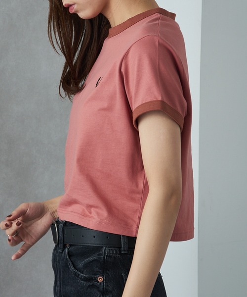FRED PERRY tシャツ 「FRED PERRY」CROPPED RINGER T-SHIRT