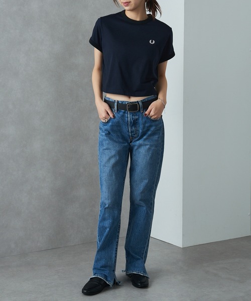 FRED PERRY tシャツ 「FRED PERRY」CROPPED RINGER T-SHIRT