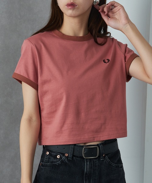 tシャツ 「FRED PERRY」CROPPED RINGER T-SHIRT G9163 レディース メンズ FRED PERRY tシャツ 「FRED PERRY」CROPPED RINGER T-SHIRT