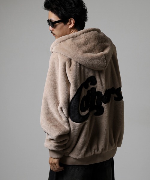 RE730 ブルゾン アウター Back Logo Eco Fur Blouson Hoodie / バック