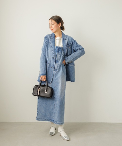 新品未使用⭐︎Baybeeデニムサロペット 予約】button design denim salopette - BayBee