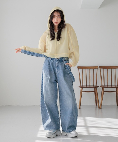 yuw シアーフーディー ラベンダー シアー パーカー yuw シアーフーディー ラベンダー シアー パーカー - メルカリ