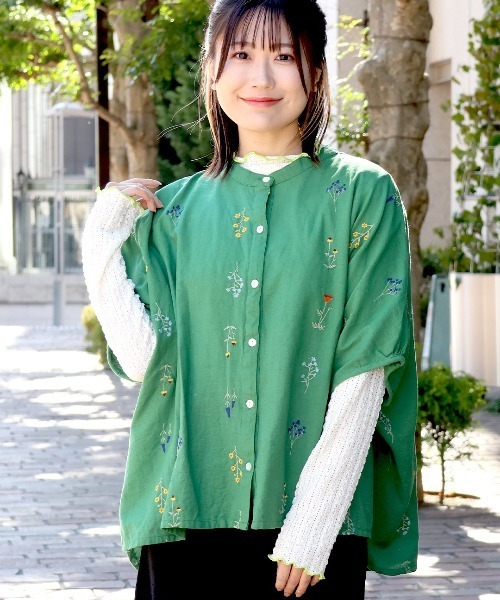 ブラウス シャツ フルール刺繍ブラウス「WEB限定」 レディース