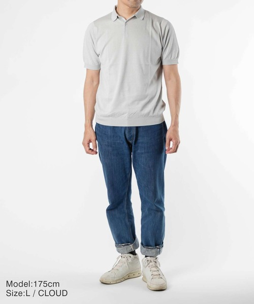 JOHN SMEDLEY 半袖ニット クリーム メンズ 5枚目
