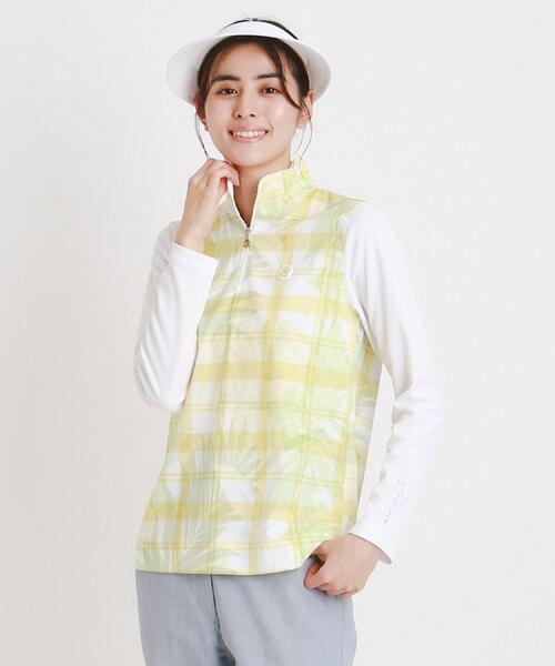 adabat（アダバット） tシャツ UVカット/吸水速乾 フラワーチェック