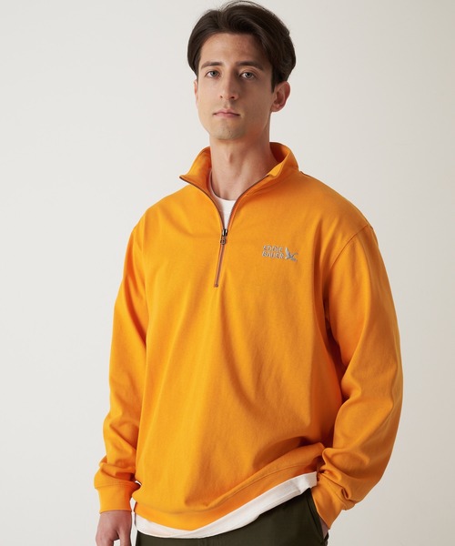 Eddie Bauer（エディーバウアー） tシャツ EBロゴ ハーフジップ 長袖 T