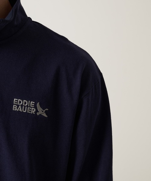 Eddie Bauer（エディーバウアー） tシャツ EBロゴ ハーフジップ 長袖 T