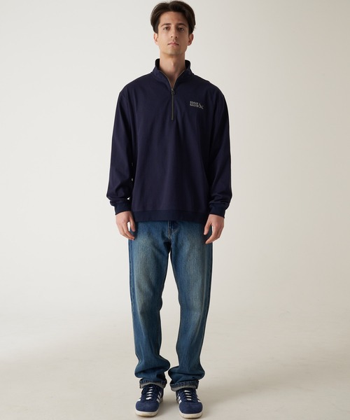 Eddie Bauer（エディーバウアー） tシャツ EBロゴ ハーフジップ 長袖 T