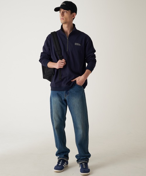 Eddie Bauer（エディーバウアー） tシャツ EBロゴ ハーフジップ 長袖 T